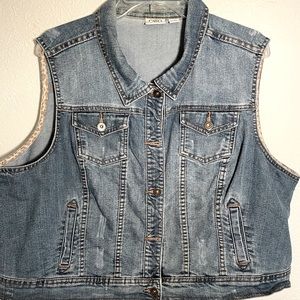 Womens Distressed Denim Vest